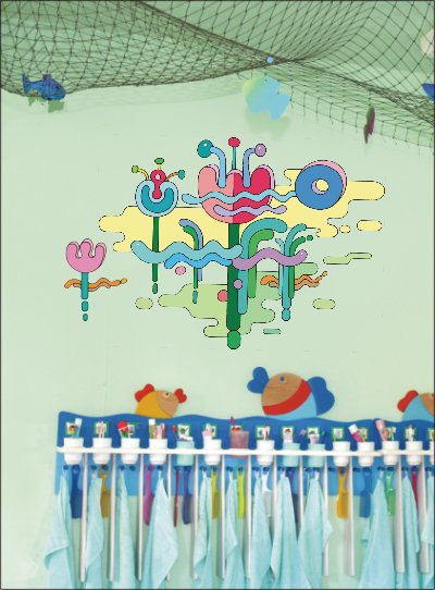 1513 Ukázka abstraktní dekorace - vodní květ
