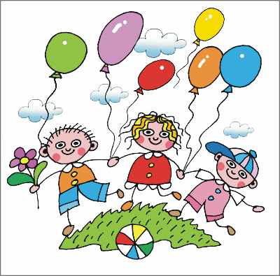 452c Děti s balonky - sestavená dekorace (inspirační ukázka)